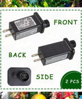 Your Go-To 30V 6W LED Transformer Replacement With 8-Mode Controller For Christmas String Lights, front back and side views.