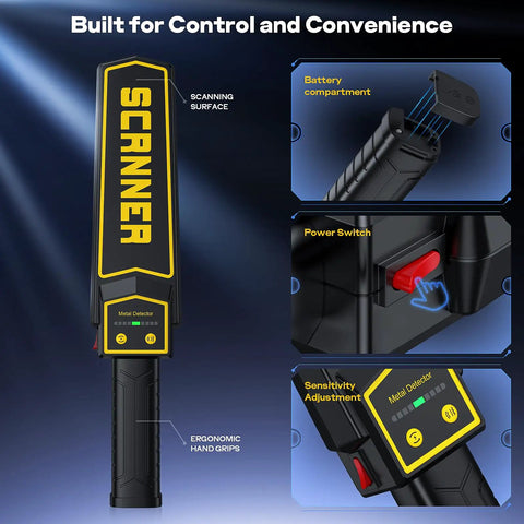 Handheld Metal Detector Wand Packing Five Level Sensitivity Modes Ace For Woodworking And Pallet Sweeps Nail Finder Scanner Dropping Quick Audio And Pulse Alerts To Shield Power Tools From Sneaky Fasteners In Timber