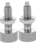 Built Like A Tank Locking Spring Plunger Pins For Rolling Toolboxes stainless steel plunger pins with knurled handles.