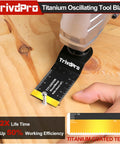 Titanium oscillating tool blade by TrivPro installed on a power tool for wood