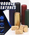 Sharp Pvc Heat Shrink Wine Bottle Capsule Kit Featuring Five Vibrant Seal Wraps And Thirty Quality Cork Stoppers For Flawless Finish And Badass Homemade Winemaking Vibes That Truly Shine - includes colorful PVC capsules and corks.