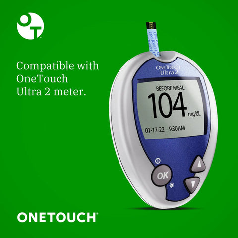 Glucose meter with reading and Ultra Glucose Test Strips for Daily Blood Sugar Testing 120 Count Fast Results With DoubleSure Technology.