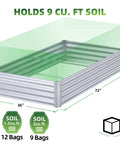 Raised Garden Bed 6x3x1 Foot Galvanized Metal Planter Box For Herbs Vegetables Flowers And Succulents In Silver Outdoor