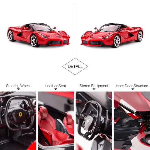 Ferrari LaFerrari Licensed One Fourteenth Scale RC Car With Realistic Interior And Exterior Details, red, multiple angles