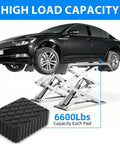 Car on lift with Solid Rubber Lift Pads For Auto Lifts And Jacks No Slip Jack Stand Pads Heavy Duty Garage Workhorse Lifting Blocks 6600 lbs