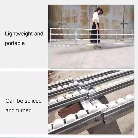 Portable Light Duty Gravity Conveyor For Warehouse Freight Handling, showing lightweight design with ABS rollers and stainless frame