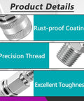 Close-up of One Quarter Inch NPT A Style Coupler And Plug Kit showing rust-proof coating, precision thread, and toughness