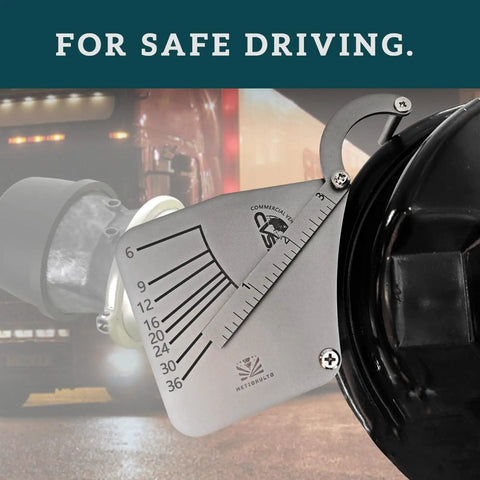 Pro Grade Air Brake Chamber Identification Tool For Quick Clamp Type 6 To 36 ID in use on a vehicle, close-up view