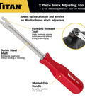 Fork end release tool from Two Piece Slack Adjusting Tool And Wrench Set Built For Quick Install On Meritor Brake Slack Adjusters