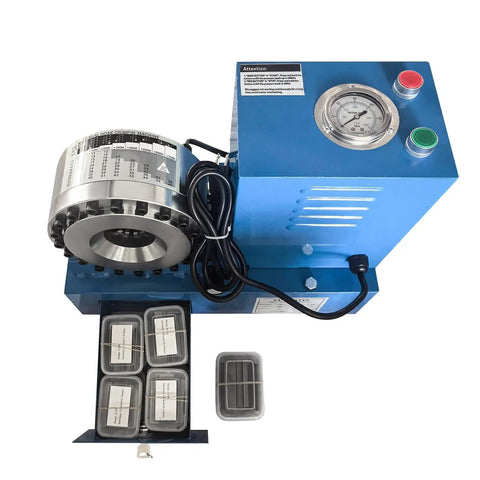 110V Electric Hydraulic Hose Crimper Kit with 9 Die Set and Limit Switch for automotive, farm and industrial hoses