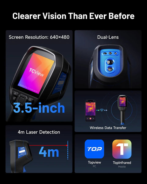 3.5 Inch Dual Lens Thermal Imaging Camera With 512 X 384 TISR Resolution, 2MP Visual Light Camera, 8 Hour Battery Life panel