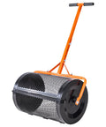 Heavy Duty Compost And Seed Spreader 24 Inch Wide Peat Moss Spreader with T Shaped Handle Adjustable Heights Powder Coated Steel