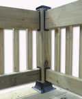 44 Post Base Black Powder Coated Deck Post Mount For 4x4 Posts Solid Anchor For Concrete Or Wood Rust Resistant Square Post Holder