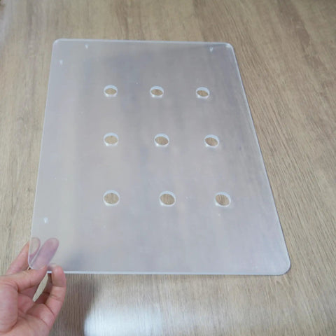 Heavy Duty Acrylic Router Template For Dog Hole Spacing 3/4 Inch Straight Shot Woodworking Guide with 9 holes