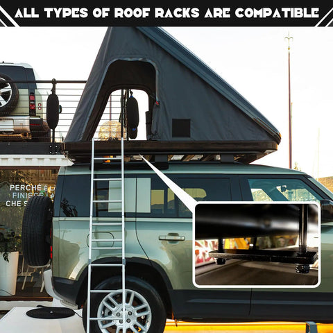 Rooftop Tent Mounting Hardware Kit 28 Pcs With Flat Mending Plates 5.31 X 1 Inches, 8 Screws, 8 Nuts, And 8 Aluminum Blocks Black on SUV