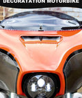 Front view of a motorbike with windshield; Heavy Duty Harley Touring Windshield Bolts Kit For Electra Glide Street Glide Ultra Classic Ultra Limited Tri Glide 1996 To 2013 Replacement Screws Windshield Fairing Bolts By AILMOTO installed.