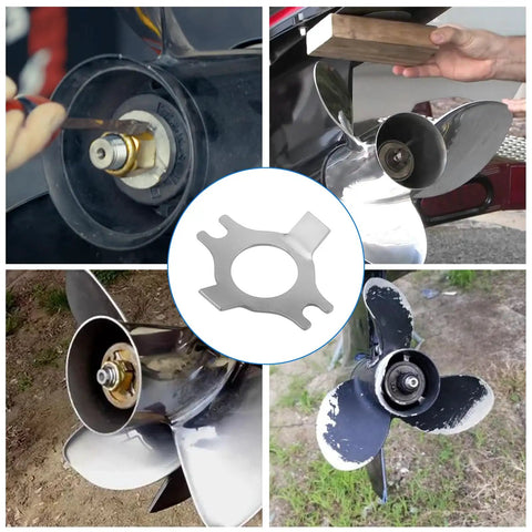 5 Piece Prop Tab Washer Kit For Quicksilver And Mariner Outboard Motors Pro Grade 14 76281 Marine Prop Nut Kit with propeller