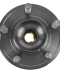 Top view of Beefed Up Wheel Bearing And Hub Assembly For 2011 To 2023 Chrysler 300, 2016 To 2023 Dodge Charger, And 2019 To 2023 Challenger AWD Replacement Direct Fit And Heavy Duty Design For Road Ready Performance And Smooth Operation.
