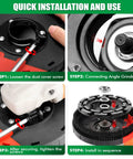 Installation steps for Dust Shroud For Angle Grinder 4.5 To 5 Inch With 360 Degree Detachable Connector Universal Fit