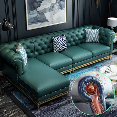 Top Shelf Antique Bronze Upholstery Tacks 200 Pcs 3/4 Inch Round Head Furniture Nails Plus Decorative Thumb Pins For Badass Diy Crafts And Vintage Home Makeovers Heavy Duty Metal Build on a tufted green sofa.