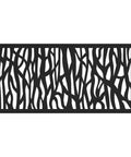 Sprig Decorative Screen Panel In Black Heavy Duty 0.3 Inch Thick Glass Filled Polypropylene UV Stable Picture Frame Border 1.5 Inch Border