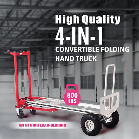 Heavy Duty Aluminum Folding Hand Truck With 770 Lb Capacity And Rugged Non Slip Wheels Engineered For No Sweat Moving Smooth Garage Hauls And Total Flex On Busy Job Sites Or Tight Storage Spaces