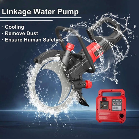 Badass Concrete Ring Saw With 8900W Brushless Motor And 16 Inch Titanium Blade with water pump for cooling and dust removal.