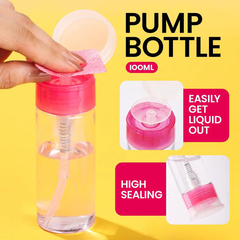 100ml pump bottle from Must Have Pro Grade Gel Nail Polish Remover Tools Kit With Soak Off Clips And 400 Lint Free Wipes