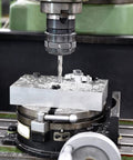 Aluminum flat bar block on milling machine, 4 x 2 x 1 in, 6061 alloy