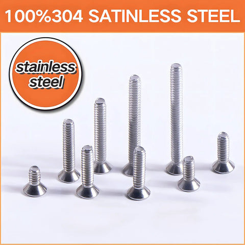 Beefy 960 Piece Laptop Screws Set In 304 Stainless Steel Flat Head Countersunk Machine Screws for SSD Drives shown in various sizes