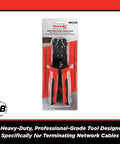 ProSeries All-In-One RJ45 Ethernet Crimping Tool Workhorse For Pass-Through And Standard Connectors in retail packaging