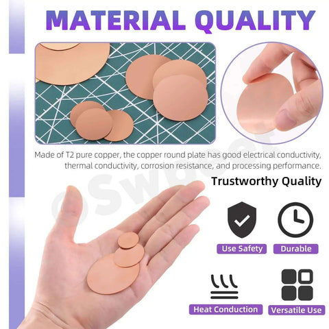 Copper Sheet Kit 18 Pcs in Three Sizes 0.02 Inch Thick Pure Copper Sheets shown for crafts and industrial projects