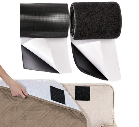 Non Slip Mattress Pad With Self Adhesive Hook And Loop Tape for Mattress Couch Rugs Furniture Anti Slip Grip 11cm Wide By 3m Long