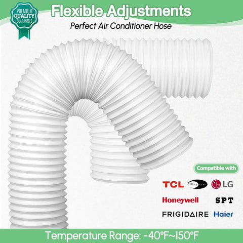 Flexible 5.9 Inch Diameter 80 Inch Length Universal Counter Clockwise AC Exhaust Vent Hose For Portable Units Compatible With Honeywell Whynter Frigidaire LG Delonghi Toshiba JHS Replacement Easy Fit For Strong Cooling