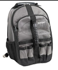 Pro Grade Sling Pack Tool Bag With 24 Pockets Dual Handles And Adjustable Shoulder Strap Fits Up To 13 Inch Laptop, grey design.