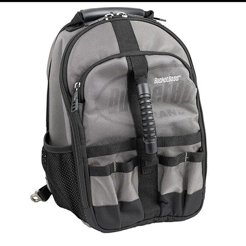 Pro Grade Sling Pack Tool Bag With 24 Pockets Dual Handles And Adjustable Shoulder Strap Fits Up To 13 Inch Laptop, grey design.