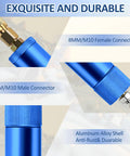 Blue Aluminum Alloy Air Filter Water Oil Separator showing 8MM/M10 connectors and durable shell, for High Pressure Air Compressors Hand Pump 30 MPa.
