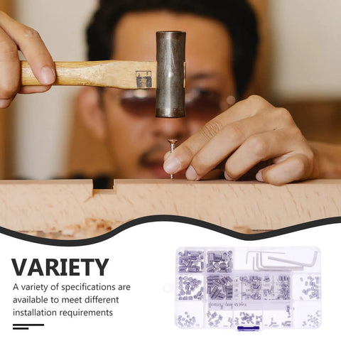 Person installing screw using 240 Piece Stainless Steel Set Screws Hex Socket Assortment Kit With Allen Head Grub Screws.