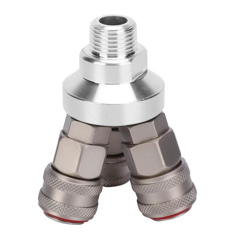 3 Way Connector Chrome Plated Pneumatic Component With Self-Locking One-Hand Quick Coupler for air tools, carbon steel G1/2in thread