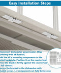 Easy installation steps for Straight Up Heavy Duty Dishwasher Mounting Bracket Kit For Granite Countertops With Stainless Bolts.