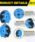 52mm mecanum wheel set for robotics with ABS and rubber for precise and versatile robot movement in various projects.