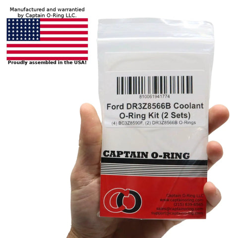 Ford Heavy Duty Coolant System O-Ring Kit Replacement With BC3Z-8590-F And DR3Z-8566-A O-Rings For Select F-Series Trucks F-150 250 350 450 550 Two Sets Of Six O-Rings Cross Reference 926-168 RTS1073 package in hand