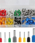 300-Piece Assorted Wire Ferrules And Terminal Kit, Copper Insulated Crimp Connectors, AWG 22 To 10 in plastic organizer box