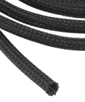 5mm black self wrapping wire loom and split cable sleeve designed for high heat RV boats and auto projects.