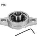 Four Pack Pillow Block Bearings 10mm Bore Zinc Alloy Flange Mounted Housing KFL000 Ball Bearing Units With P6 ABEC-3 Precision, image with hex key
