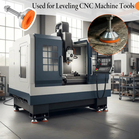 Heavy Duty Adjustable Leveling Feet Set 4 Pack Tough As Nails With 2.36 Inch Base Diameter M12 Thread Anti Slip Rubber Foot Levelers for CNC machines