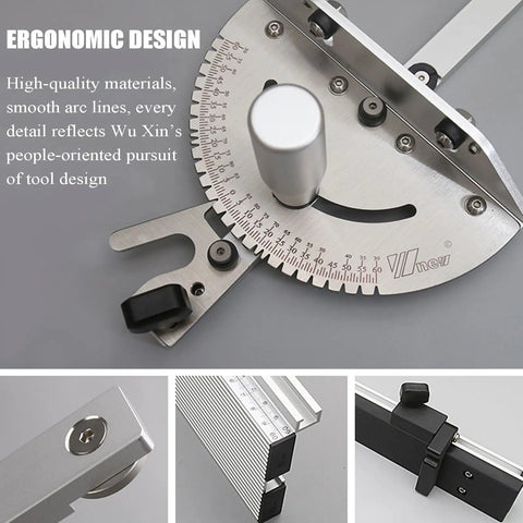 Precision Miter Gauge With Flip Stop Fence And Sixty Degree Angles Router Table Saw Accessory, ergonomic design with smooth arc lines.