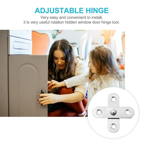 Six Piece Stainless Steel Door Hinges With Rotation Pivot for hidden revolving doors and mansions, shown in living area installation