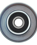 Close-up of an idler pulley from Serpentine Drive Belt Kit With Two Idler Pulleys For Subaru Impreza 2012 To 2015 And XV Crosstrek 2013 To 2015