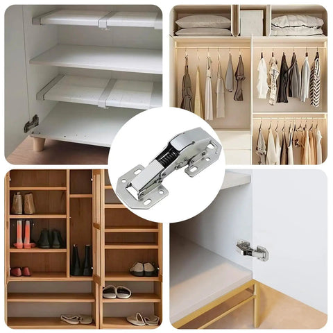 Eight Pack Concealed Cabinet Hinges For Frameless Doors Easy Install Surface Mount 90 Degree No Cup Grooving